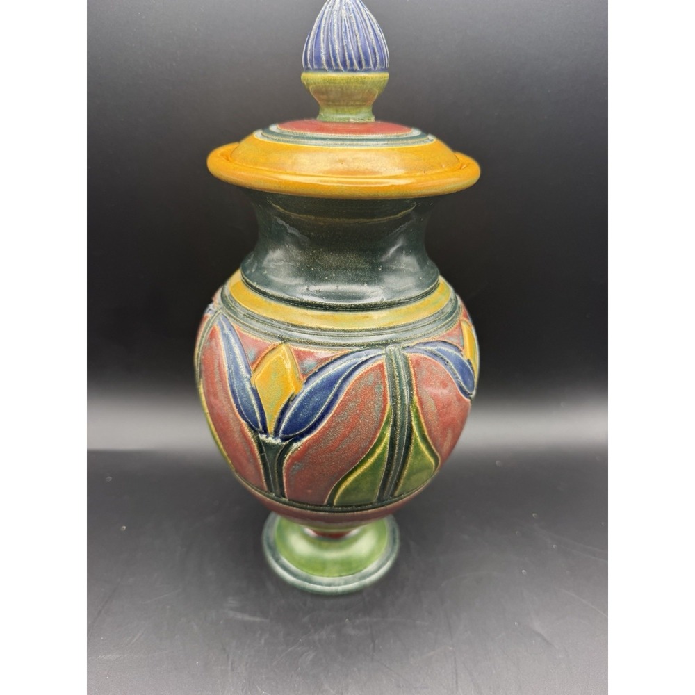 Richard Meyer Santa Fe Studio Pottery Arts Crafts Lidded Urn 12" 2005 Signed